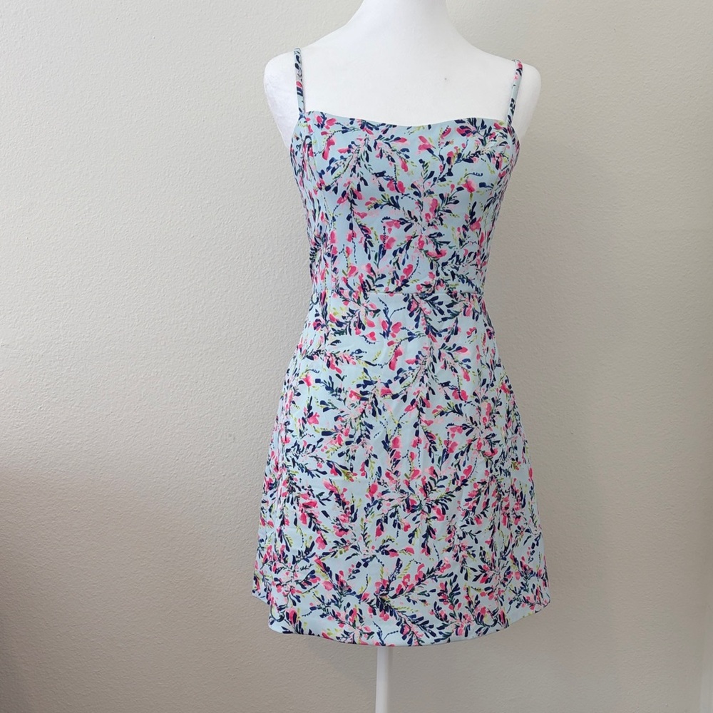 French Connection Floral Spaghetti Strap Mini Dress